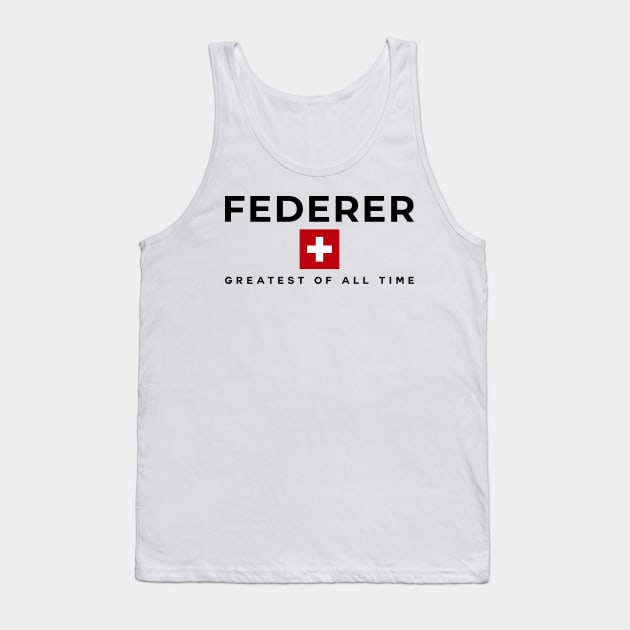 Roger Federer GOAT Made In Switzerland black Tank Top by vlada123